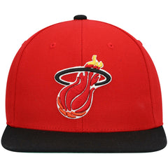 Miami Heat Hardwood Classics Team Two-Tone 2.0 Snapback Hat - Red/Black | Mitchell & Ness cheap
