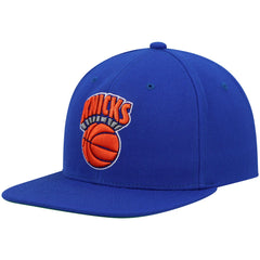 New York Knicks Hardwood Classics Team Ground 2.0 Snapback Hat - Blue | Mitchell & Ness discount