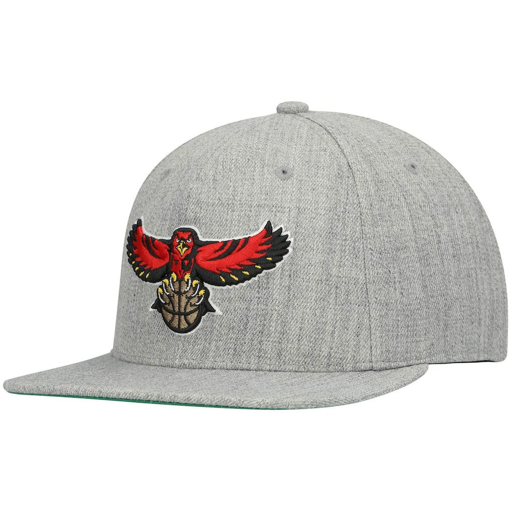 Atlanta Hawks Hardwood Classics Team 2.0 Snapback Hat - Heathered Gray | Mitchell & Ness on sale