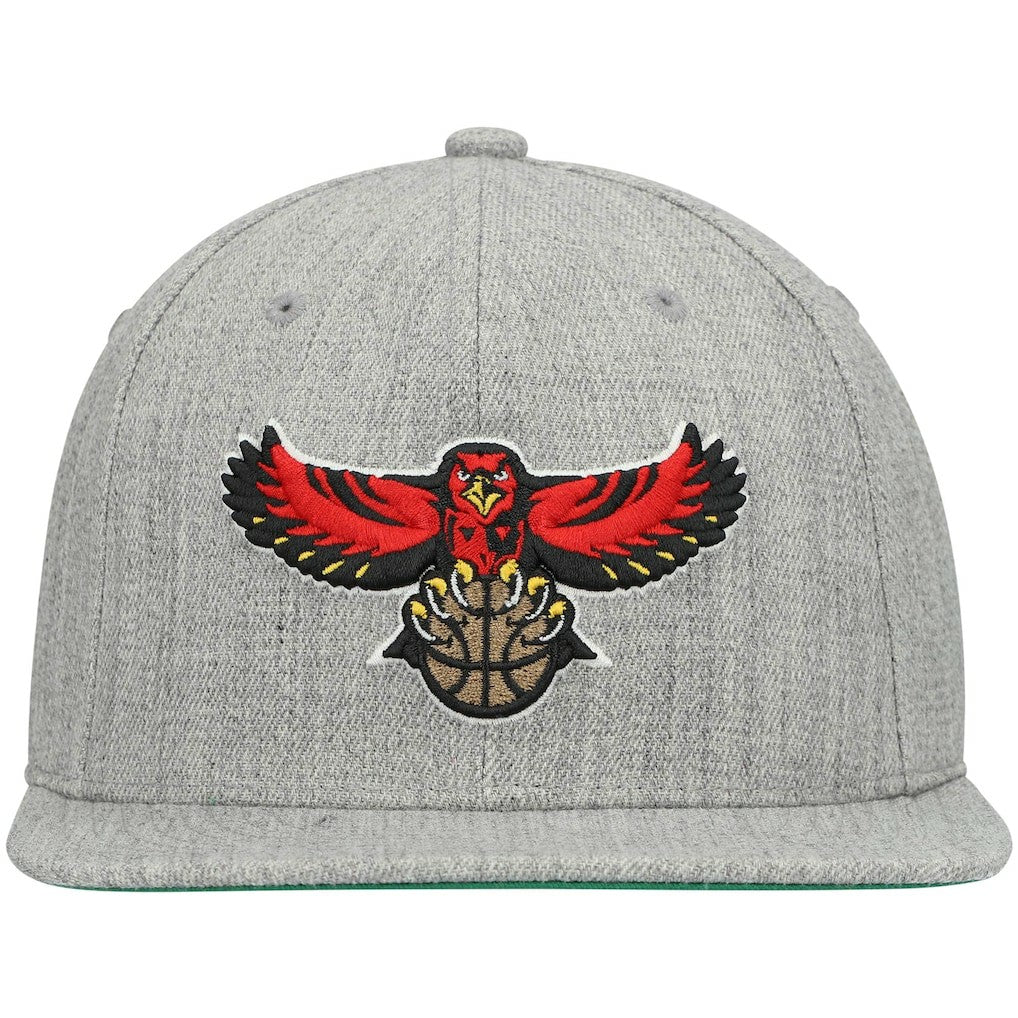 Atlanta Hawks Hardwood Classics Team 2.0 Snapback Hat - Heathered Gray | Mitchell & Ness on sale