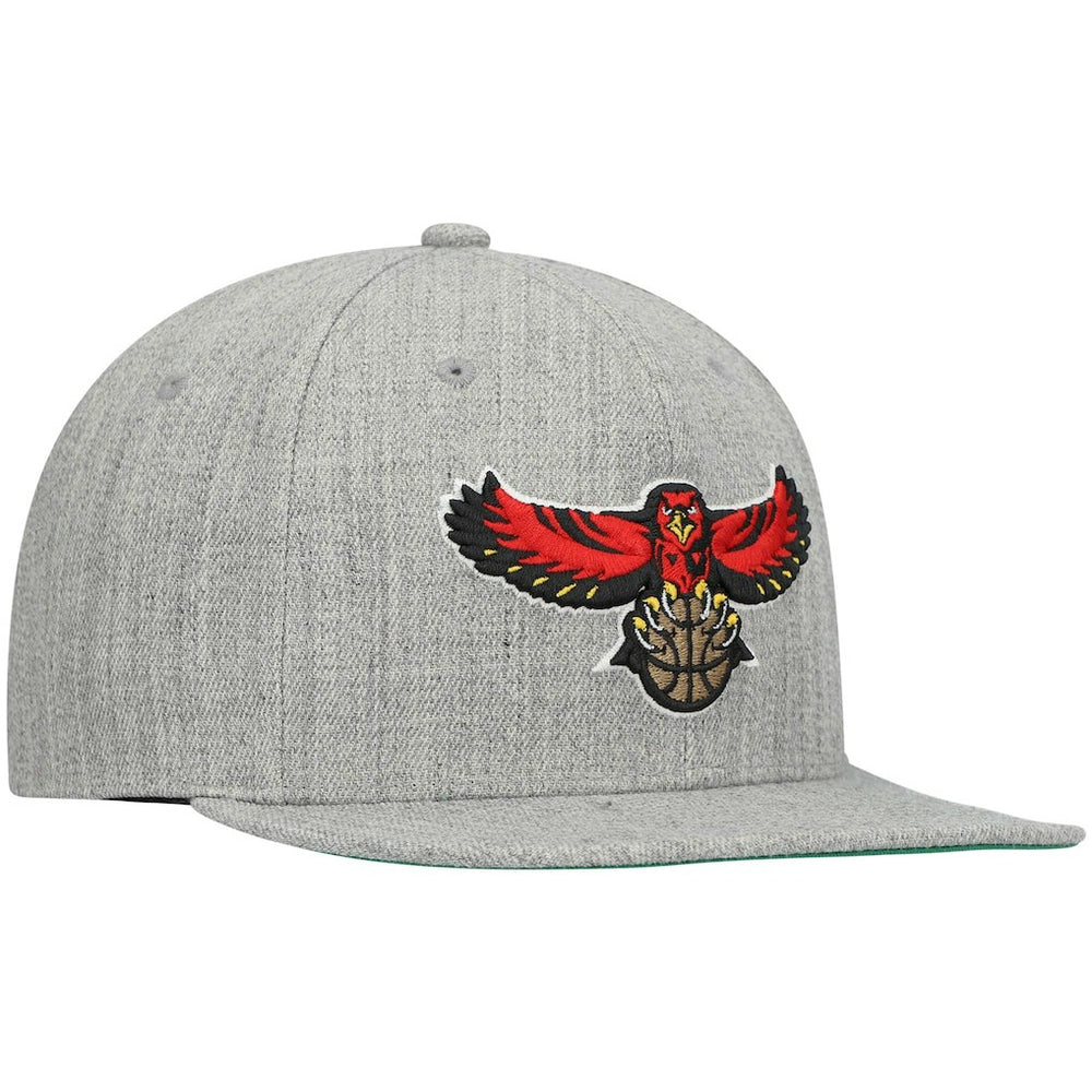 Atlanta Hawks Hardwood Classics Team 2.0 Snapback Hat - Heathered Gray | Mitchell & Ness on sale