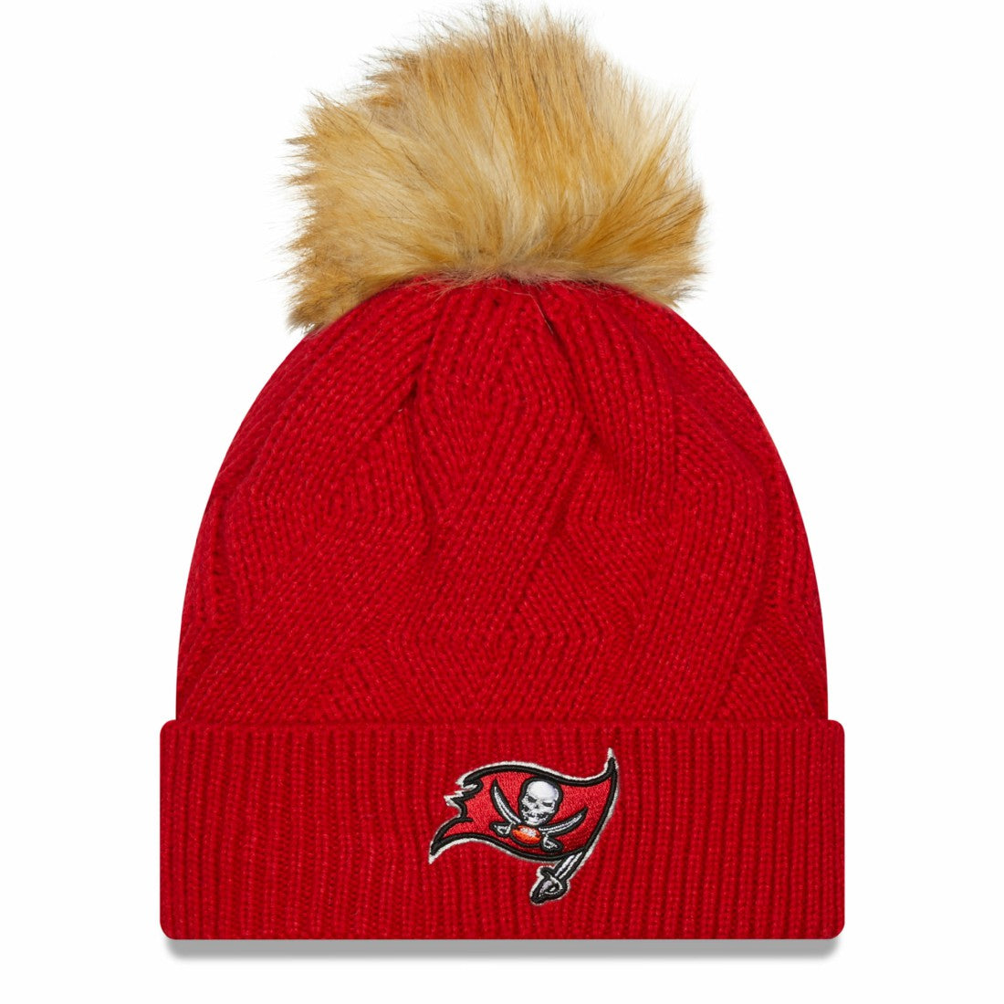 Tampa Bay Buccaneers New Era Women's Snowy Cuffed Knit Hat with Pom - Red online
