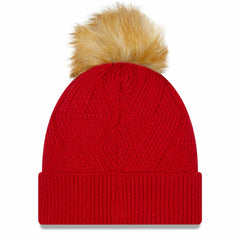 Tampa Bay Buccaneers New Era Women's Snowy Cuffed Knit Hat with Pom - Red online