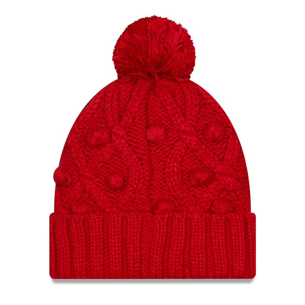 Tampa Bay Buccaneers New Era Women's Toasty Cuffed Knit Hat with Pom - Red for sale