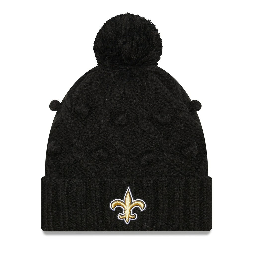 New Orleans Saints New Era Women's Toasty Cuffed Knit Hat with Pom - Black cheap