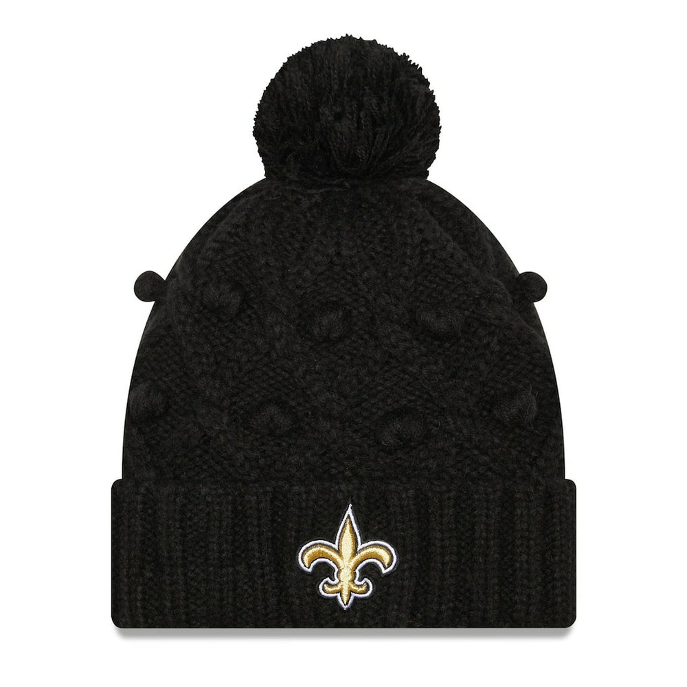 New Orleans Saints New Era Women's Toasty Cuffed Knit Hat with Pom - Black cheap