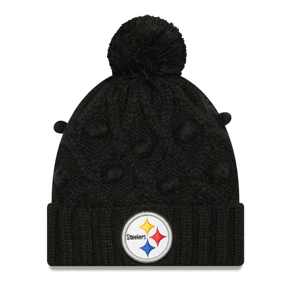 Pittsburgh Steelers New Era Women's Toasty Cuffed Knit Hat with Pom - Black on sale