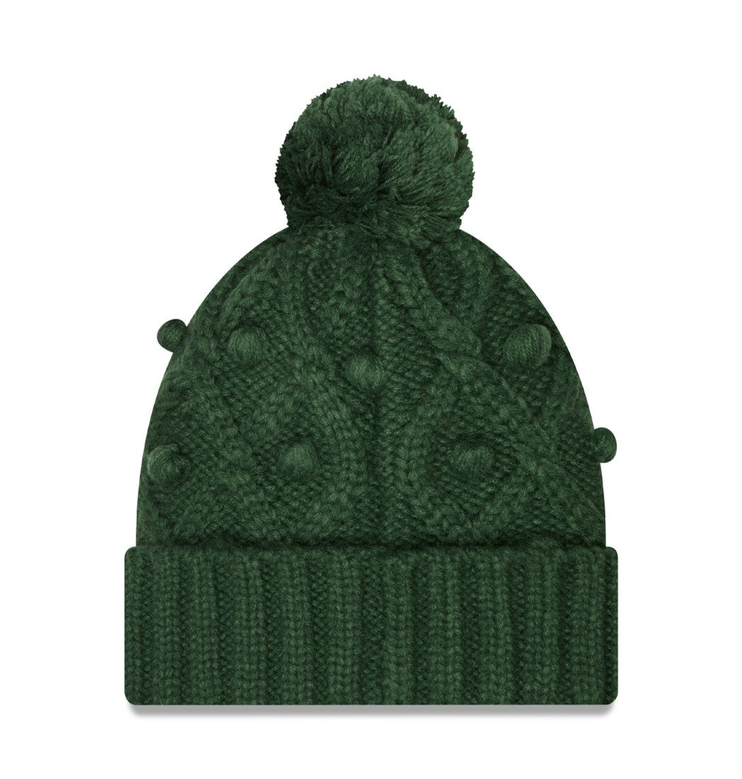 Green Bay Packers New Era Women's Toasty Cuffed Knit Hat with Pom - Green sale