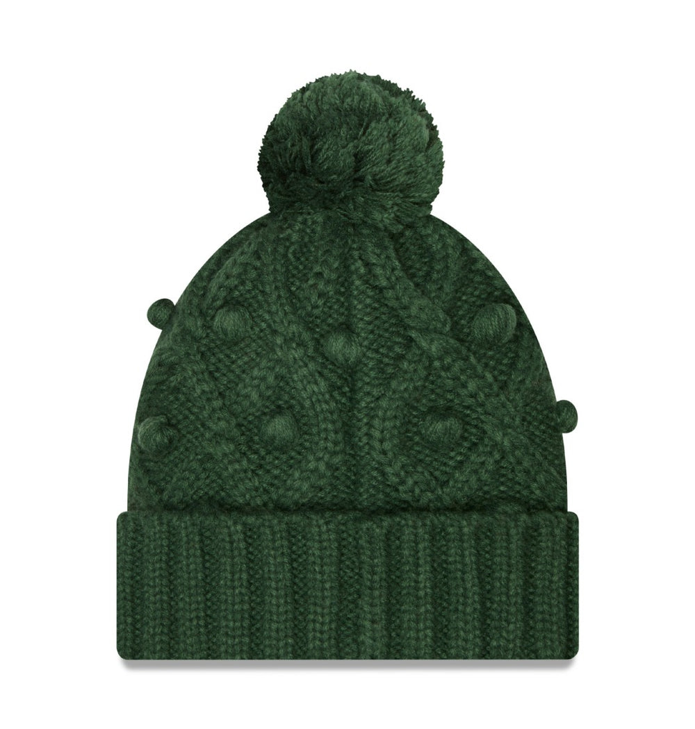 Green Bay Packers New Era Women's Toasty Cuffed Knit Hat with Pom - Green sale
