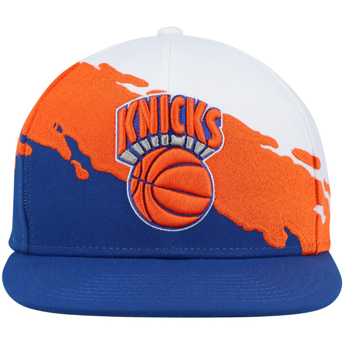 New York Knicks Hardwood Classics Paintbrush Snapback Hat - White/Blue | Mitchell & Ness discount