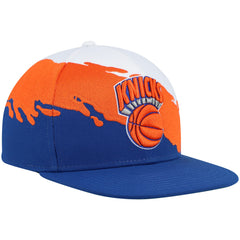 New York Knicks Hardwood Classics Paintbrush Snapback Hat - White/Blue | Mitchell & Ness discount