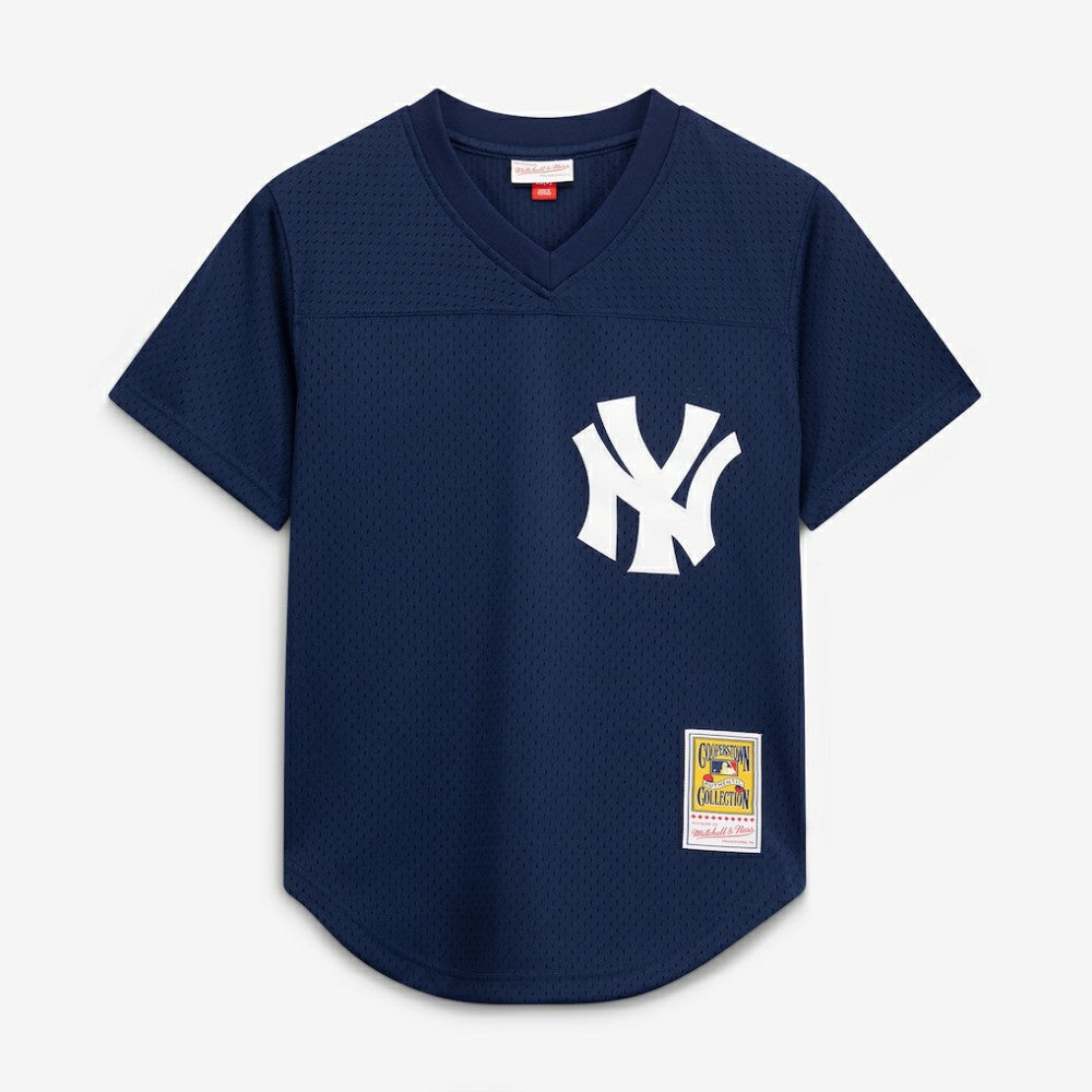 Rickey Henderson New York Yankees Cooperstown Collection Mesh Batting Practice Button-Up Jersey - Navy | Mitchell & Ness