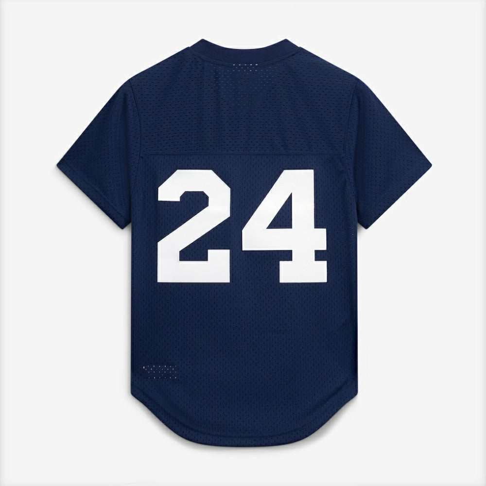 Rickey Henderson New York Yankees Cooperstown Collection Mesh Batting Practice Button-Up Jersey - Navy | Mitchell & Ness
