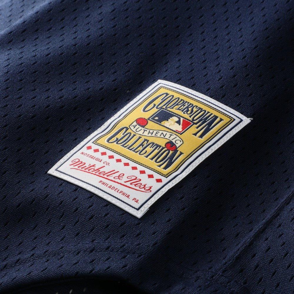Rickey Henderson New York Yankees Cooperstown Collection Mesh Batting Practice Button-Up Jersey - Navy | Mitchell & Ness