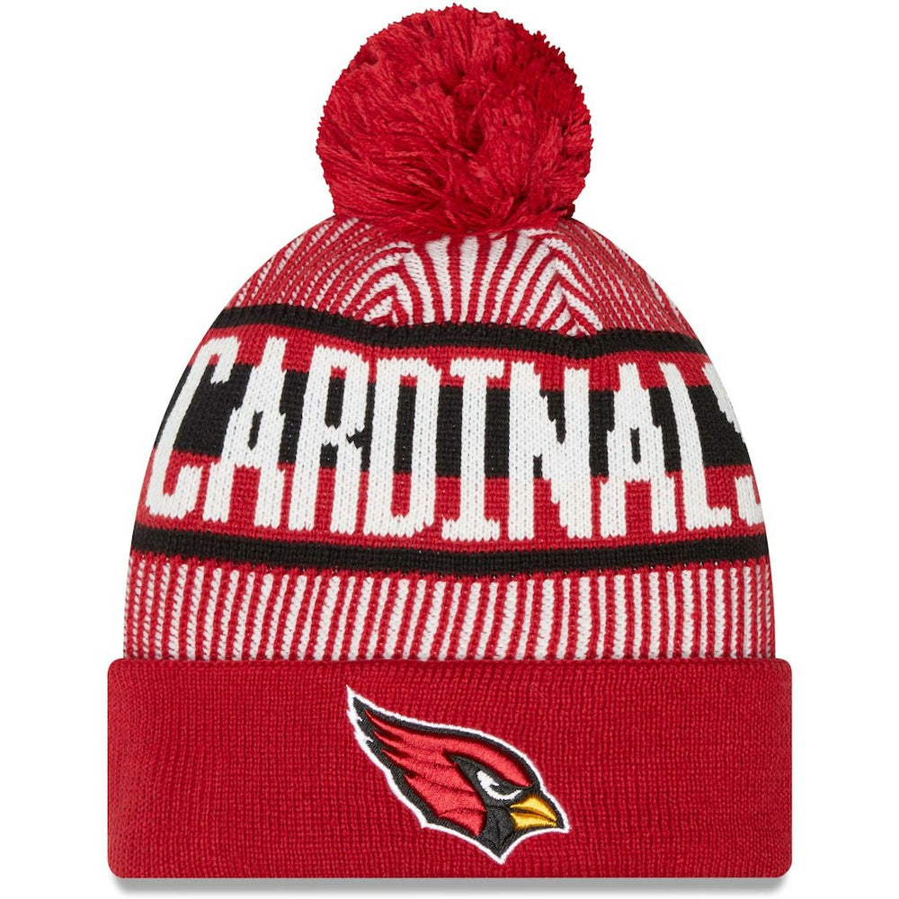 Arizona Cardinals New Era Striped Cuffed Knit Hat with Pom - Cardinal online