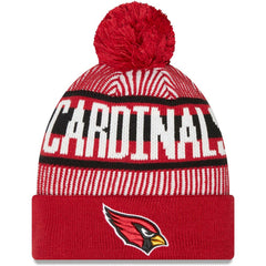 Arizona Cardinals New Era Striped Cuffed Knit Hat with Pom - Cardinal online