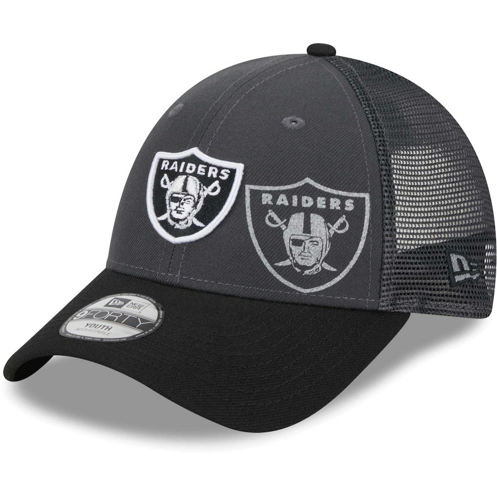 Las Vegas Raiders New Era Youth Reflect 9FORTY Adjustable Hat - Graphite discount