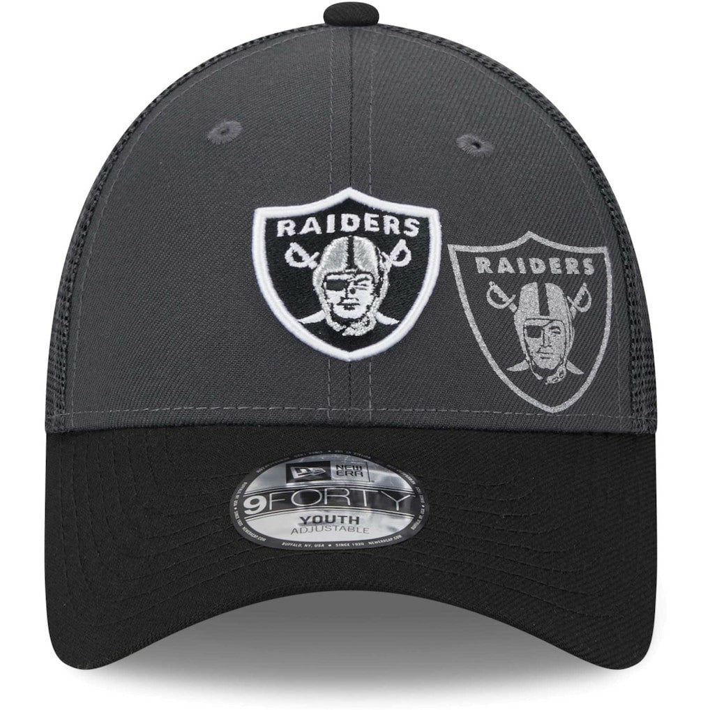 Las Vegas Raiders New Era Youth Reflect 9FORTY Adjustable Hat - Graphite discount
