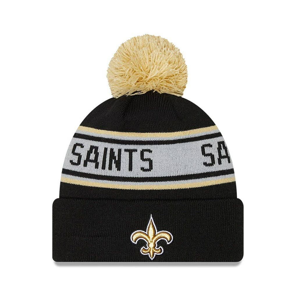 New Orleans Saints New Era Preschool Repeat Cuffed Knit Hat with Pom - Black cheap