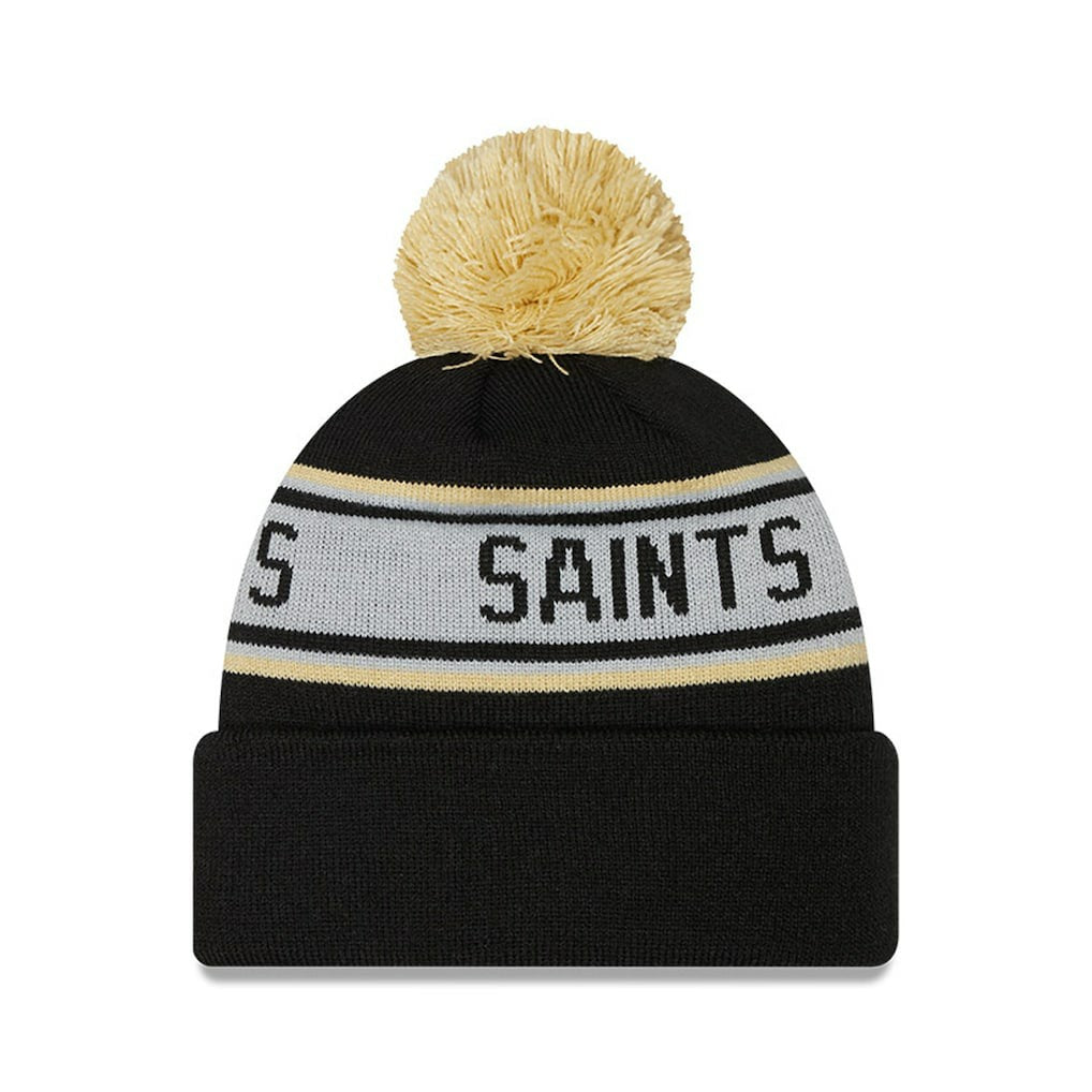 New Orleans Saints New Era Preschool Repeat Cuffed Knit Hat with Pom - Black cheap