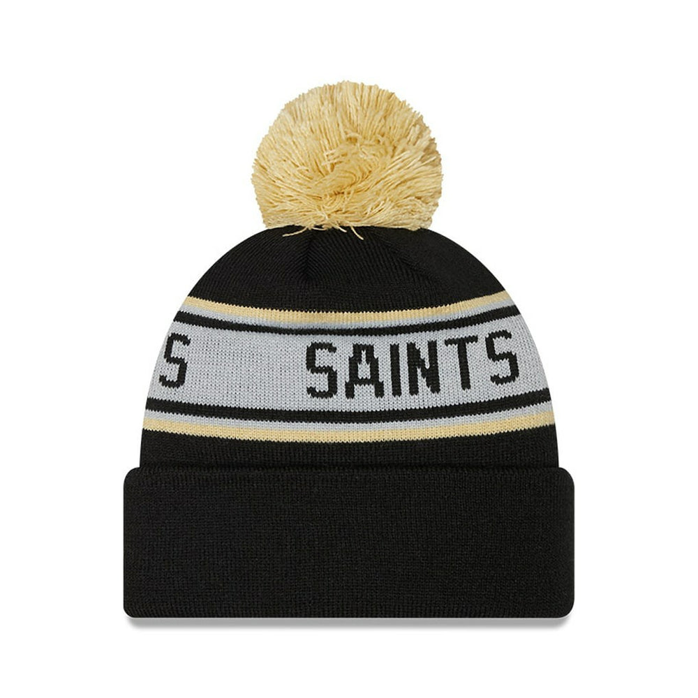 New Orleans Saints New Era Preschool Repeat Cuffed Knit Hat with Pom - Black cheap
