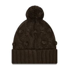 Cleveland Browns New Era Girls Youth Toasty Cuffed Knit Hat with Pom - Brown for sale