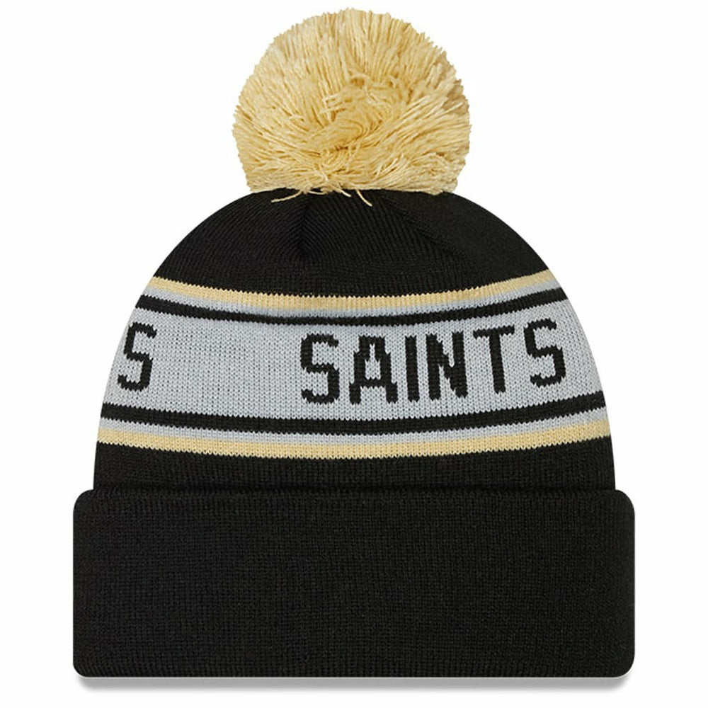 New Orleans Saints New Era Youth Repeat Cuffed Knit Hat with Pom - Black sale