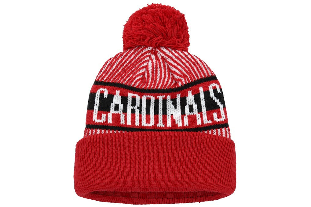 Arizona Cardinals New Era Youth Striped Cuffed Knit Hat with Pom - Cardinal outlet