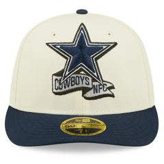 Dallas Cowboys New Era 2022 Sideline Low Profile 59FIFTY Fitted Hat - Cream/Navy online