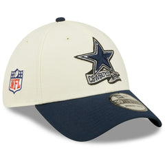 Dallas Cowboys New Era 2022 Sideline 39THIRTY 2-Tone Flex Hat - Cream/Navy sale