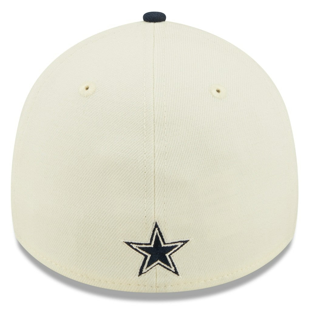 Dallas Cowboys New Era 2022 Sideline 39THIRTY 2-Tone Flex Hat - Cream/Navy sale