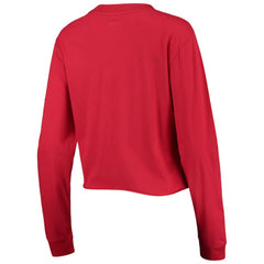 Washington Nationals Women's Baby Jersey Cropped Long Sleeve T-Shirt - Red | New Era