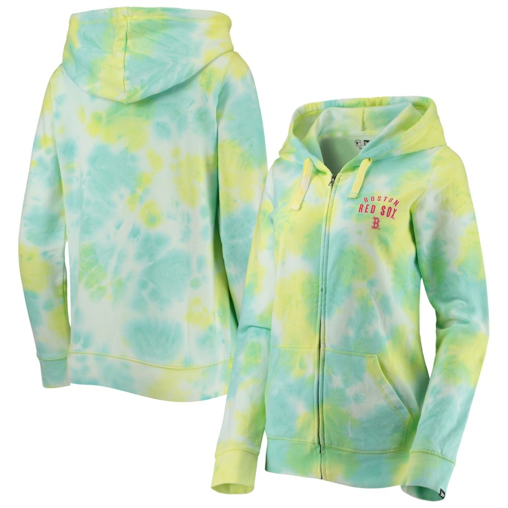Boston Red Sox Women's Tie-Dye Full-Zip Hoodie - White | New Era
