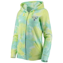 Chicago Cubs Women's Tie-Dye Full-Zip Hoodie - White | New Era