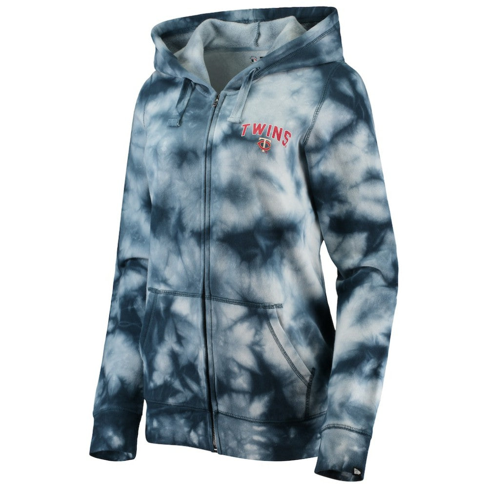 Minnesota Twins Women's Tie-Dye Full-Zip Hoodie - Navy | New Era