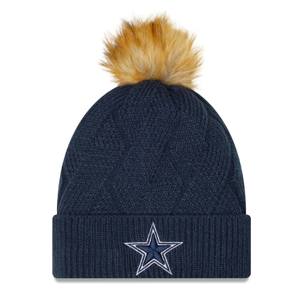Dallas Cowboys New Era Women's Snowy Cuffed Knit Hat with Pom - Navy online