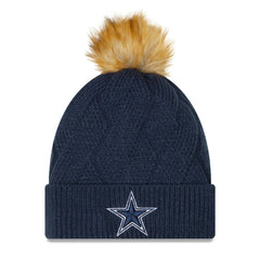 Dallas Cowboys New Era Women's Snowy Cuffed Knit Hat with Pom - Navy online