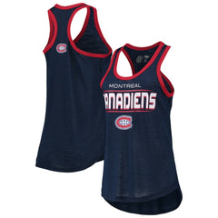 Montreal Canadiens G-III Sports by Carl Banks Women's Showdown Slub Racerback Tank Top Navy