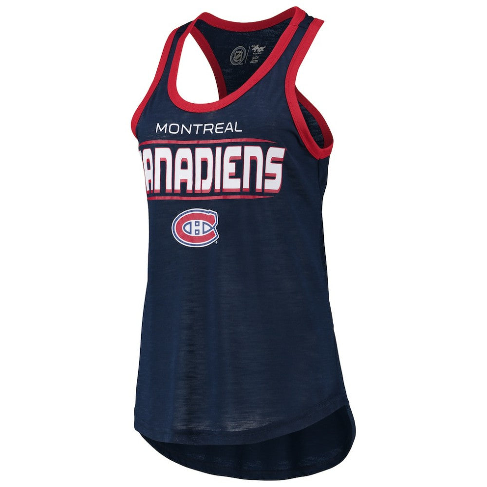 Montreal Canadiens G-III Sports by Carl Banks Women's Showdown Slub Racerback Tank Top Navy