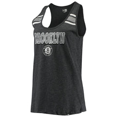 Brooklyn Nets Women's Scoop-Neck Racerback Tank Top - Heathered Black | New Era sale