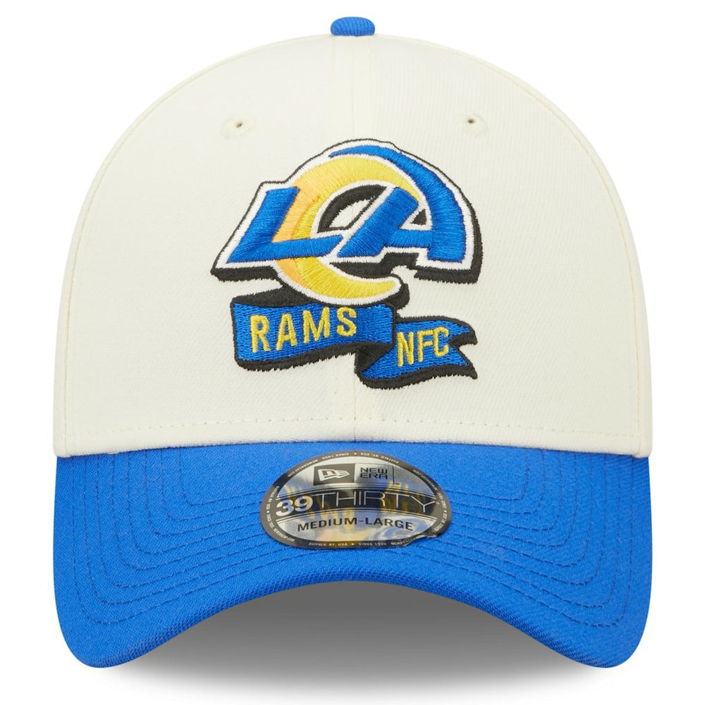 Los Angeles Rams New Era 2022 Sideline 39THIRTY 2-Tone Flex Hat - Cream/Royal online