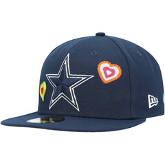 Dallas Cowboys New Era Chain Stitch Heart 59FIFTY Fitted Hat - Navy sale