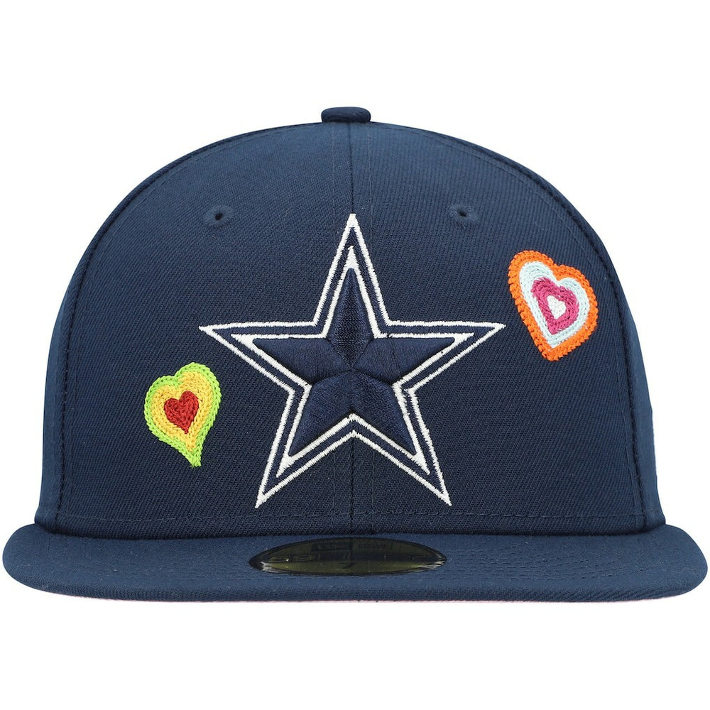 Dallas Cowboys New Era Chain Stitch Heart 59FIFTY Fitted Hat - Navy sale
