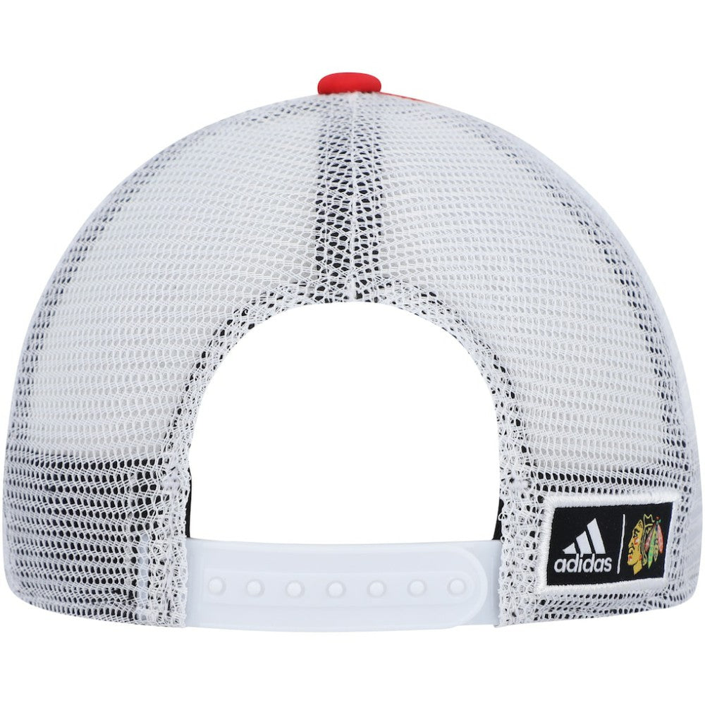 Chicago Blackhawks adidas Team Plate Trucker Snapback Hat Red/White