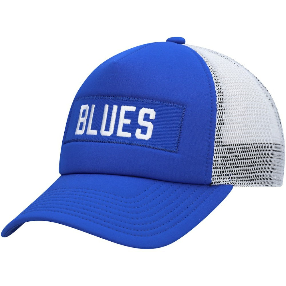 St. Louis Blues adidas Team Plate Trucker Snapback Hat Blue/White