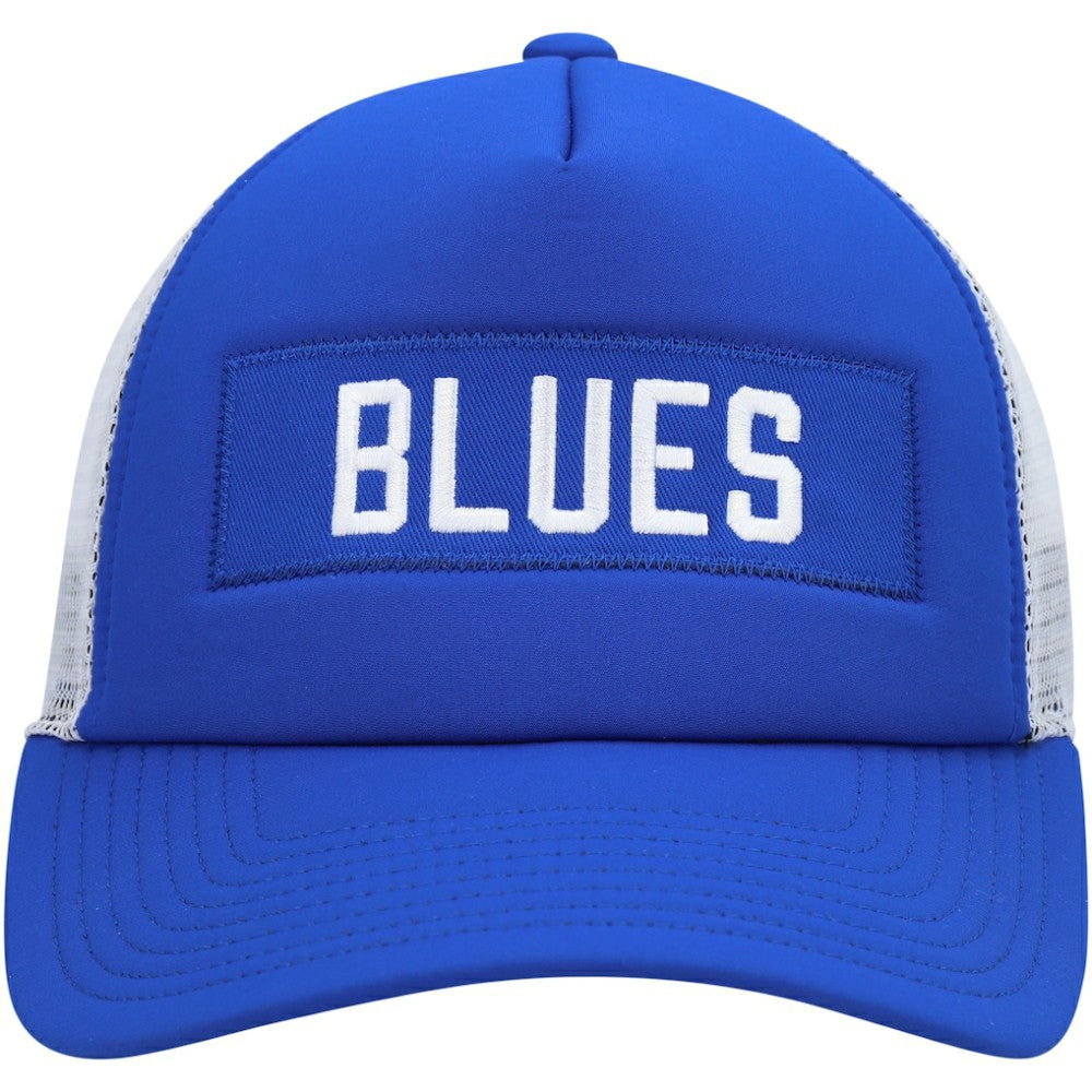 St. Louis Blues adidas Team Plate Trucker Snapback Hat Blue/White