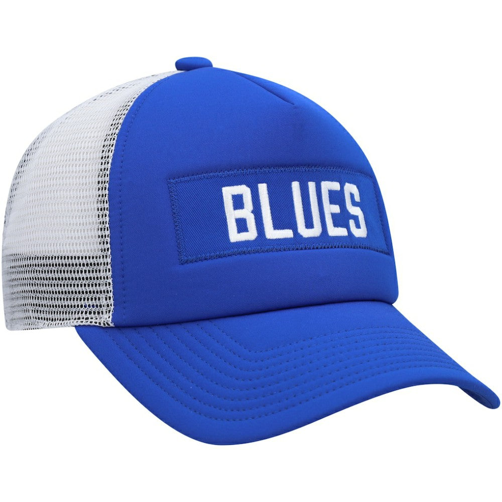 St. Louis Blues adidas Team Plate Trucker Snapback Hat Blue/White