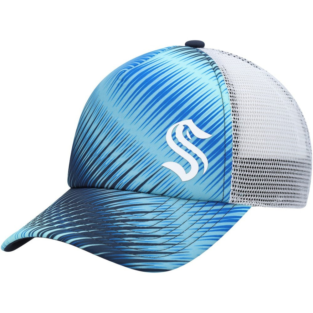 Seattle Kraken adidas Women's Graphic Foam Trucker Snapback Hat Light Blue/White