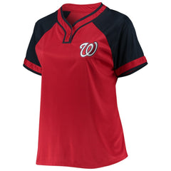 Washington Nationals Women's Plus Size Raglan T-Shirt - Red