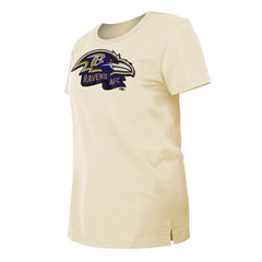 Baltimore Ravens New Era Women's Chrome Sideline T-Shirt - Cream outlet